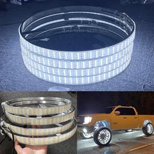17.5'' Cold White Quad Row LED Wheel Lights For Truck Switch Control with Remote