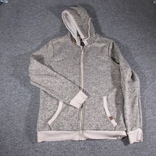Buffalo David Bitton Hoodie Mens Medium Gray Sherpa Lined Full Zip Sweatshirt
