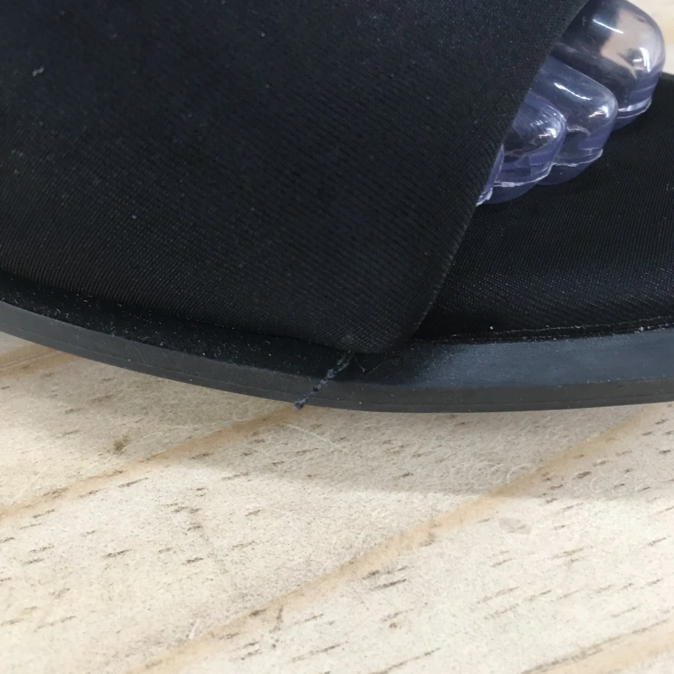 Sandalias Bar III para mujer 6,5 M Cayymen deslizables negras sin cordones informales tacón bloque NUEVAS Foto 4 de 4