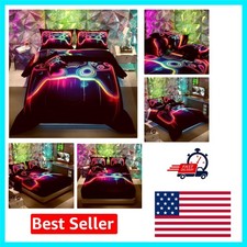 6-Piece Gamer Comforter Set Twin Size - 3D Cartoon Design for Kids  Teens