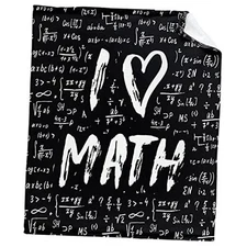 Plush Fuzzy Throw Flannel Nap Blankets for Travel Teen（60"X50"） I Love Math