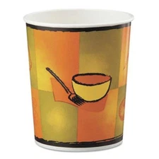 Huhtamaki HUH70316C Streetside Squat Paper Food Container, Streetside Design, 16