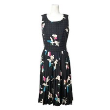 CHANEL Silk Quilted Pleated Dress Used CYHE-0