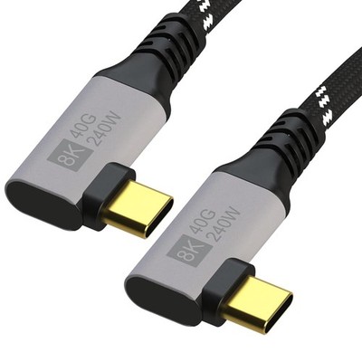 - USB 4.0 240W 40Gbps Type-C Thunderbolt 4 Cable [4ft Right Angle 2PK] 8K@60h...