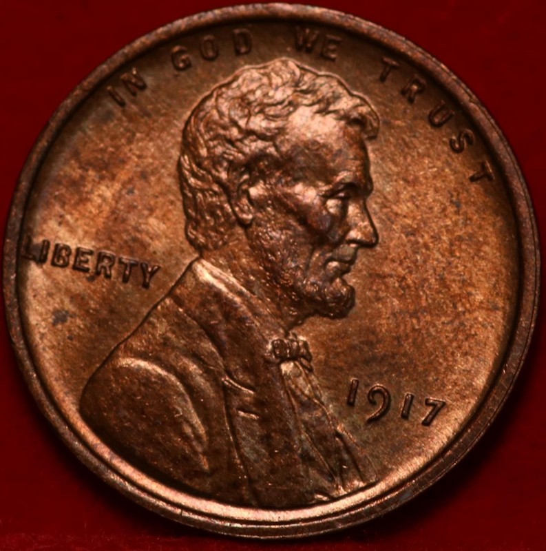 Uncirculated 1917 Philadelphia Mint Copper Lincoln Wheat Cent