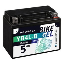 GEL Rollerbatterie 12V 5Ah YB4L-B CB4L-B YB4L-A 50411 12N4-3B ers. 4Ah Motorrad
