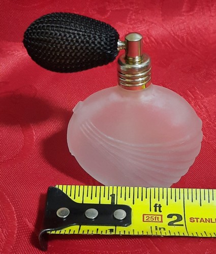 Vintage Mini Parfüm Zerstäuber Milchglas Flasche mit funktionierender Ballonpumpe 3" ~ Schale - Bild 7 von 8
