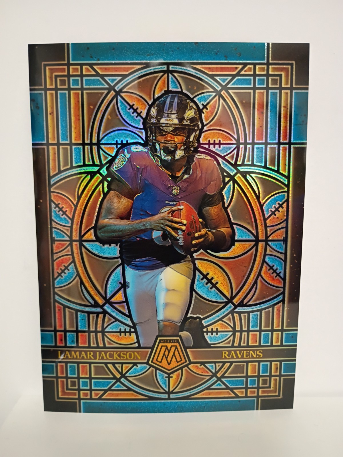 2025 Mosaic Prizm Lamar Jackson #1 Stained Glass
