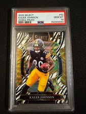 Kaleb Johnson 2025 Panini Select Zebra Print Rookie Card PSA 10