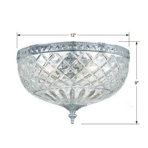 Lead Crystal 12" Wide Flushmount Ceiling Light Fixture - Picture 7 of 8