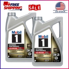 2 Pack, Mobil 1 Extended Performance High Mileage Full Synthetic Motor Oil 0W-20
