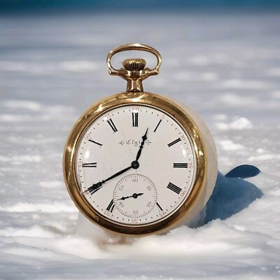 1909製 ELGIN 懐中時計 15J ゴールドフィルドケース 箱付 USA Elgin Pocket Watch 15 Jewels USA Dueber Warranted 25 Years