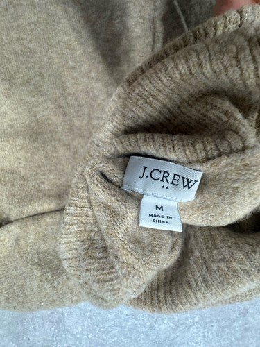 J Crew Tan Brown Women's Button turtleneck in extra-soft yarn Medium Bc907 - Picture 5 of 9