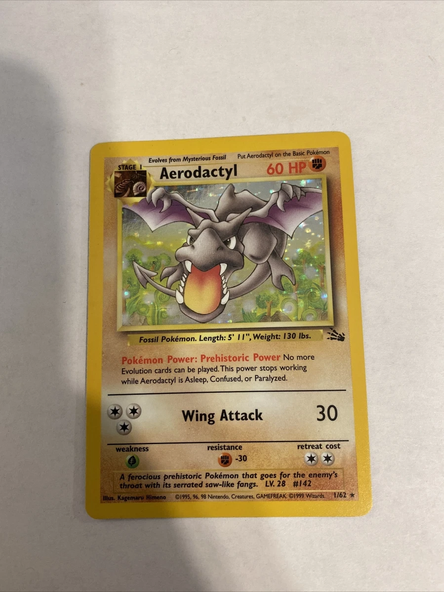 Aerodactyl 1/62 Holo Rare Fossil Set Pokemon Card Near Mint