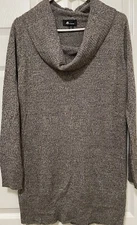 Brown Cowl Neck Pullover Sweater By AB Studio Sz Medium Lightweight Top M