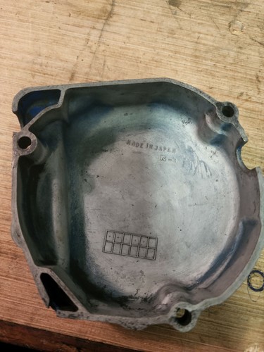 1987 SUZUKI RM 125H LEFT STATOR ROTOR COVER 11351-01B11. Metal - Picture 3 of 8