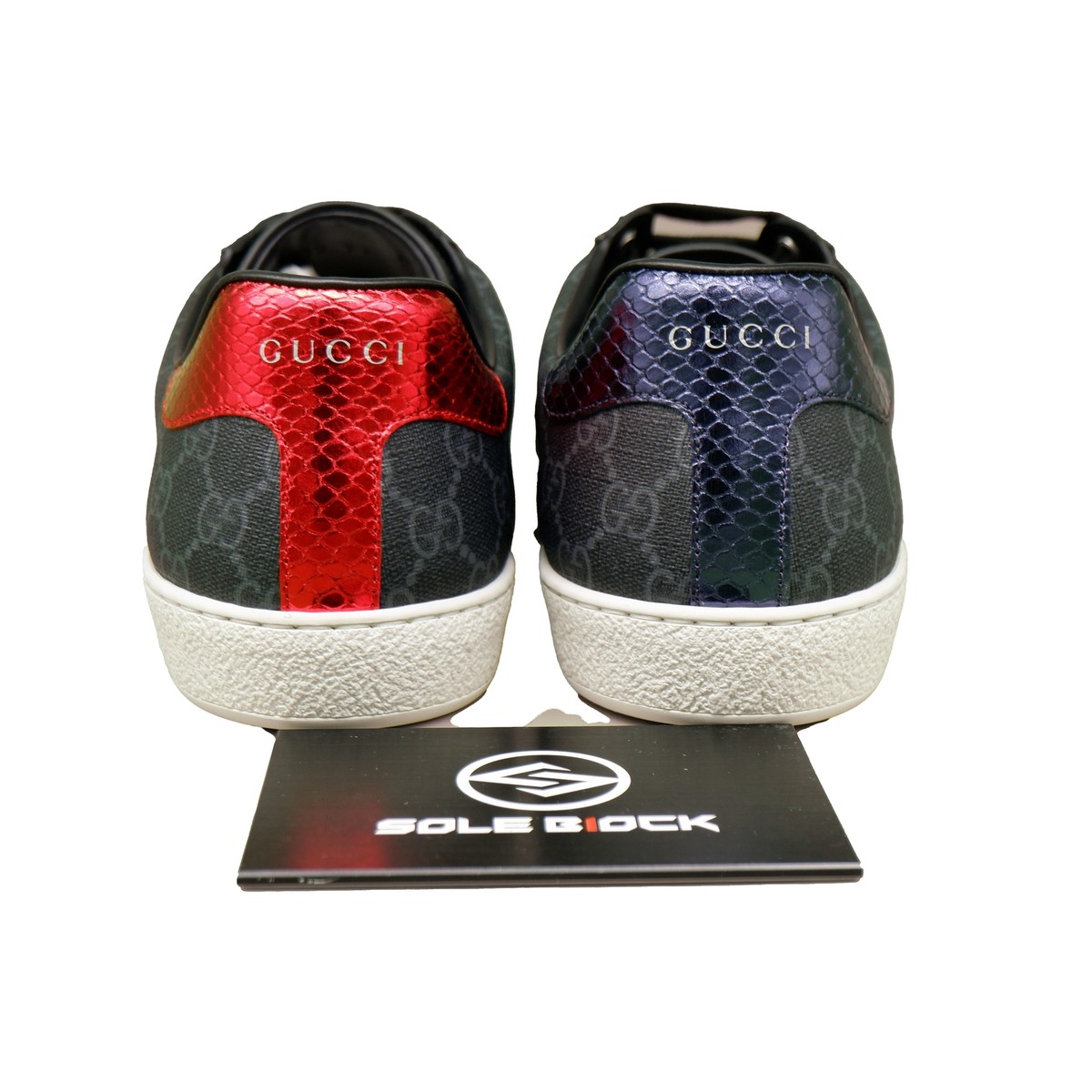 Gucci Ace GG Supreme Canvas Low Top Casual Sneaker Men's Black