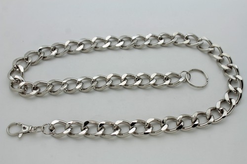 Cool Men Silver Long Metal Wallet Chunky Chain Link Keychain Jeans Biker Trucker - Picture 5 of 12
