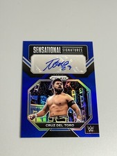 Cruz Del Toro 2023 Panini Prizm WWE /49 Blue Sensational Signatures Auto SN-CDT