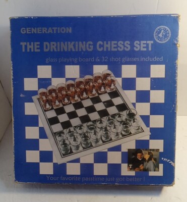 Generation The Drinking Shot Glasses Chess Set Glass Playing Board Game