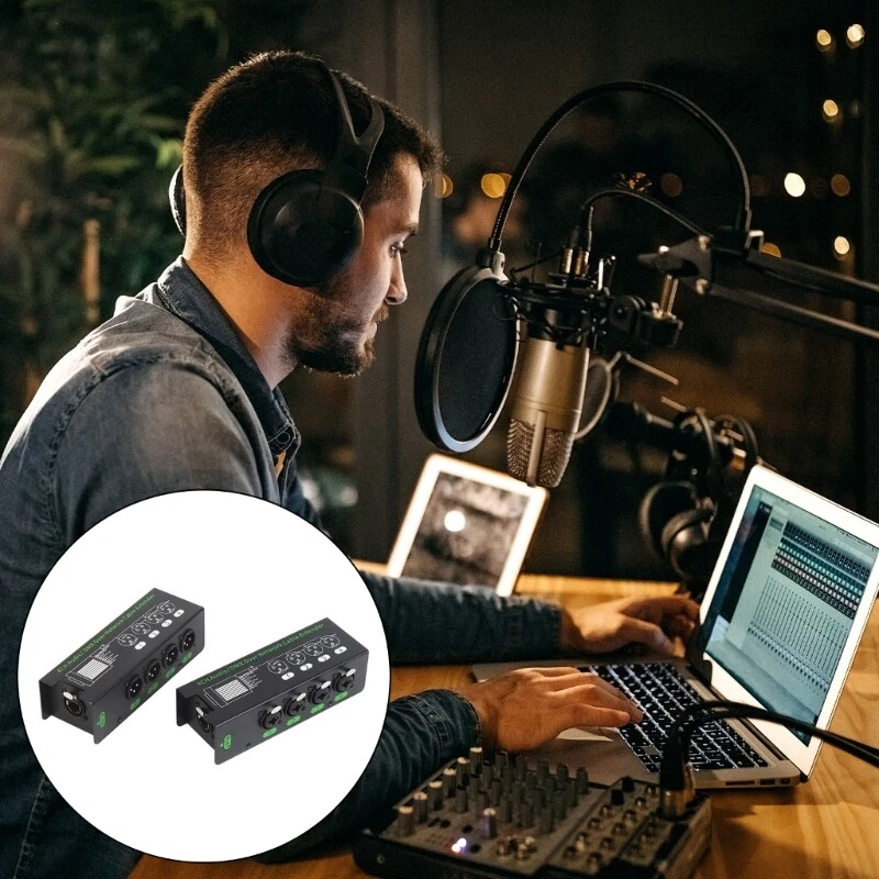 4Channel Male Female Sound Signal Extender Over RJ45 for Stage Performances - Image 4 of 4