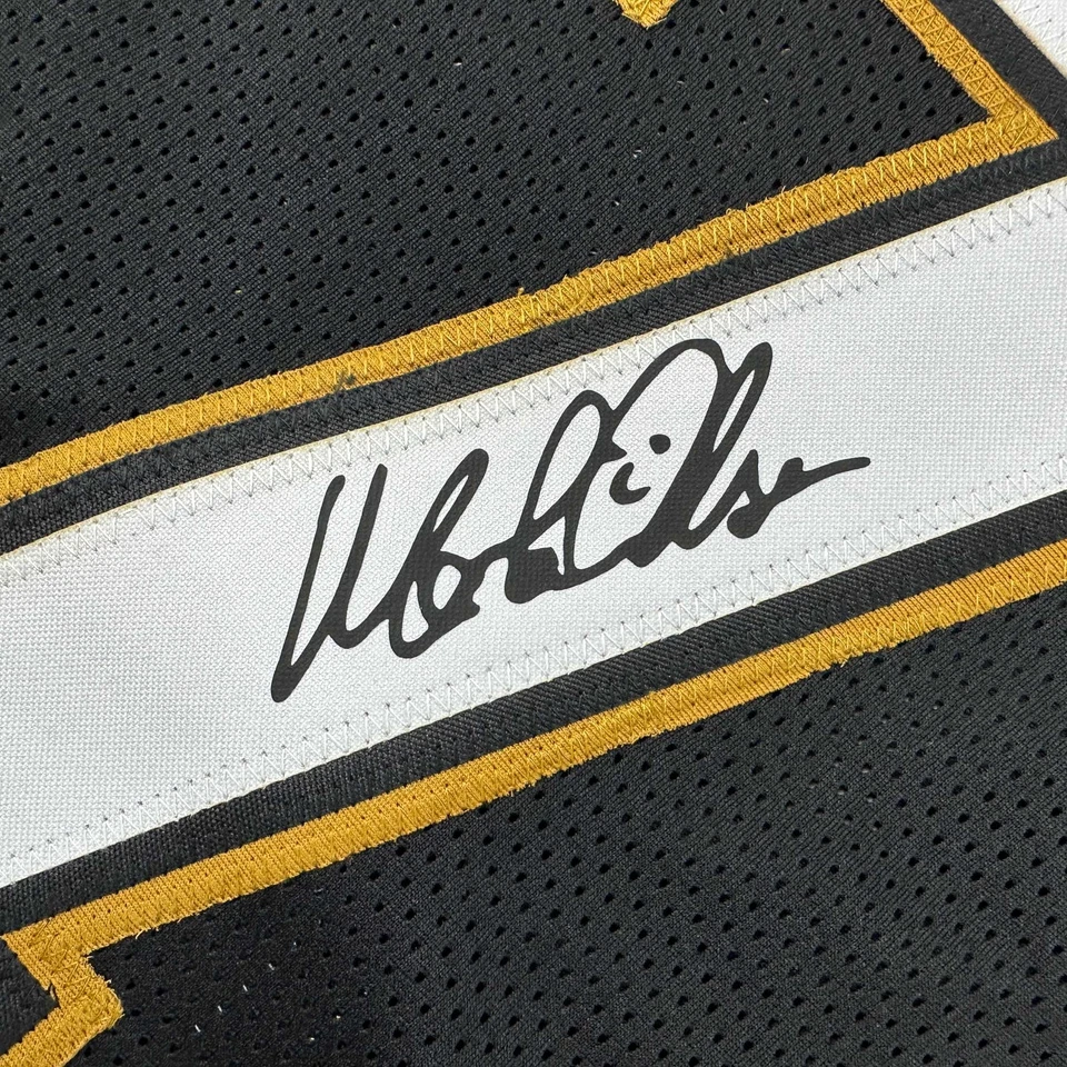 传真亲笔签名 Morten Andersen 新奥尔良黑色翻印球衣男式 XL — 第 2/4 张图片