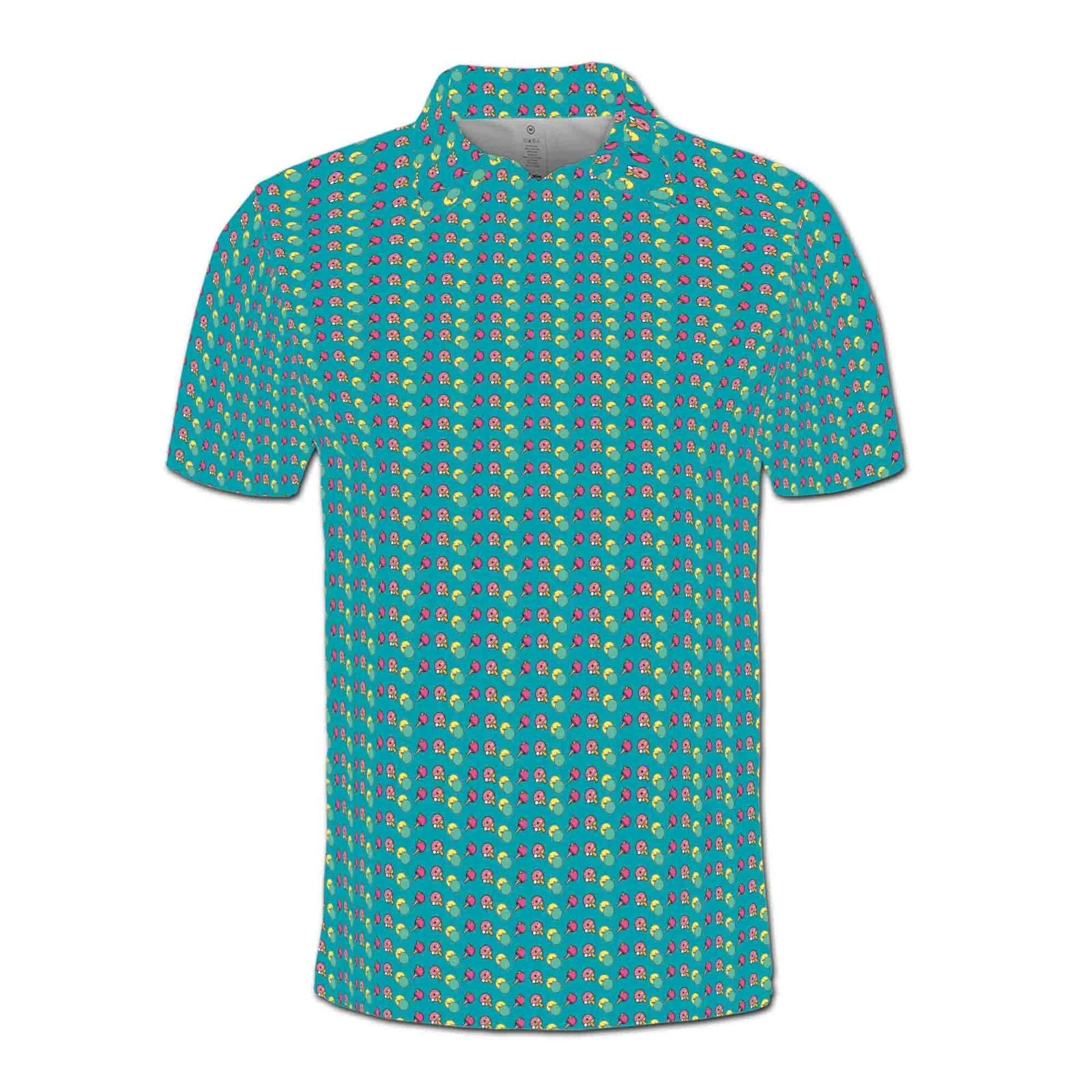 Funny Ping Pong Pattern Men's Polo Shirt