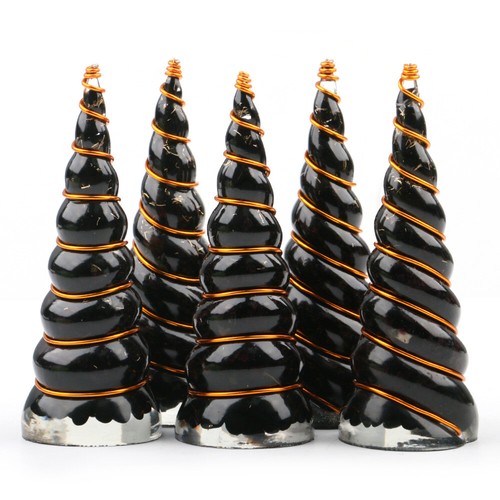 Shungite Crystal Orgone Unicorn Tower Point Energy Generator EMF Protection Gift - Picture 6 of 15