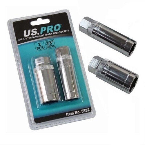 Spark Plug Socket Set Magnetic 2 pce 16mm & 21mm 3/8" Drive by US PRO TOOLS