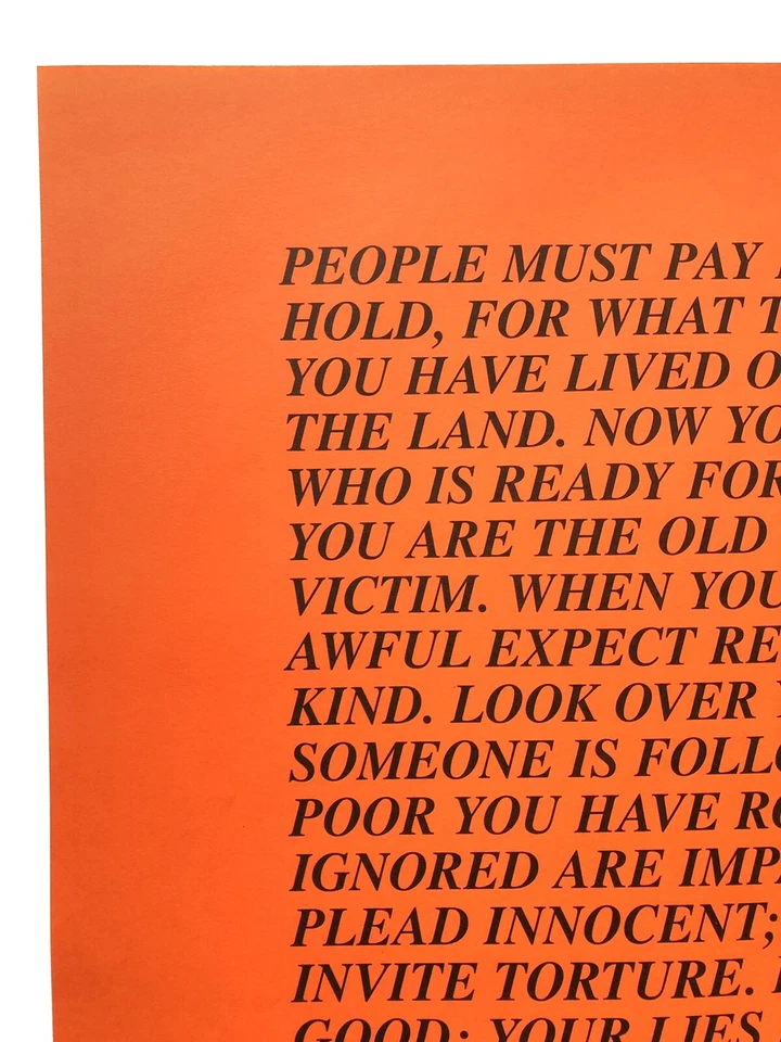 Impresión litográfica offset ensayo inflamatorio Jenny Holzer 17" x 17" (1979-82) Foto 2 de 2