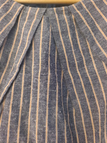 Mystic Los Angeles Career/Business Dress Striped Linen Blend Zip Pockets Medium - Picture 4 of 5