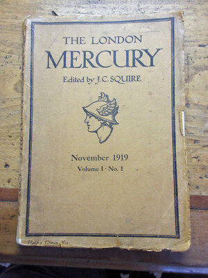 The London  Mercury Magazine November 1919 Vol 1 No 1 Thomas Hardy Sieg. Sasoon