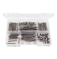 160pcs M2.5 Hex Socket Cap Screws Self Locking Nuts Assortment Kit With Wrench S