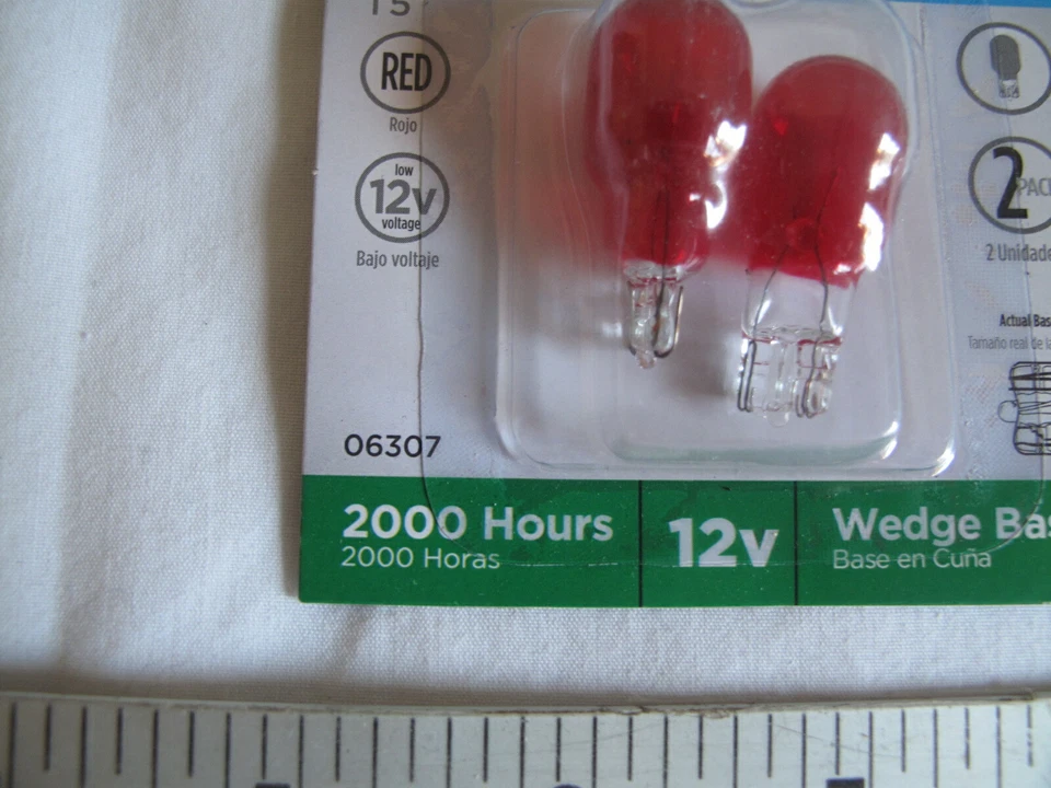 (2) NEW Westinghouse 4w T5 Wedge Base RED Landscape Bulbs Low Voltage 12v 4watt - Image 4 of 4