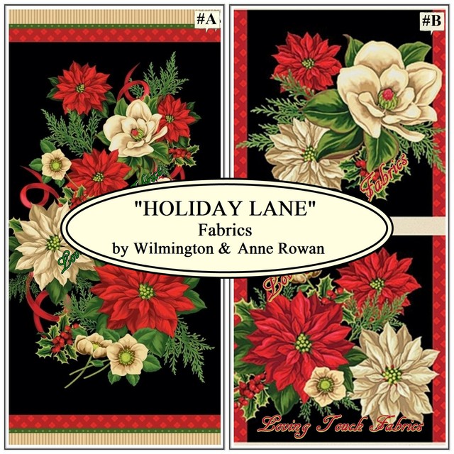 WILMINTON &quot;HOLIDAY LANE&quot; CHRISTMAS POINSETTIA FLORAL FABRIC SELECTION