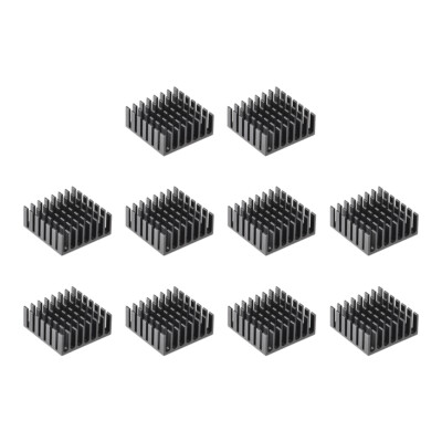 10Stk. Kühlkörper kreuzförmigen Kerben für MOS GPU IC Chip 28x28x11 mm Schwarz