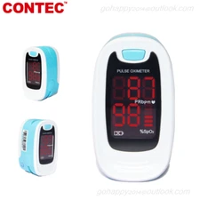 Pulse Oximeter FingerTip  SPO2 Blood Oxygen Monitor CONTEC,Pouch,Lanyard CMS50M