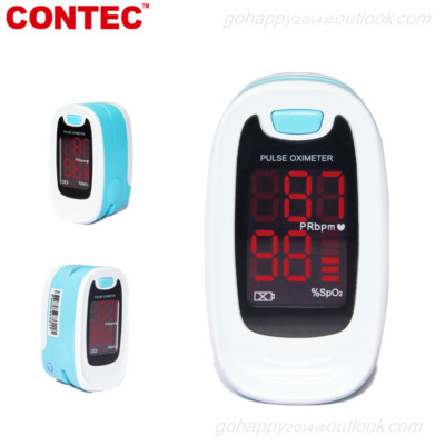 Pulse Oximeter FingerTip  SPO2 Blood Oxygen Monitor CONTEC,Pouch,Lanyard CMS50M