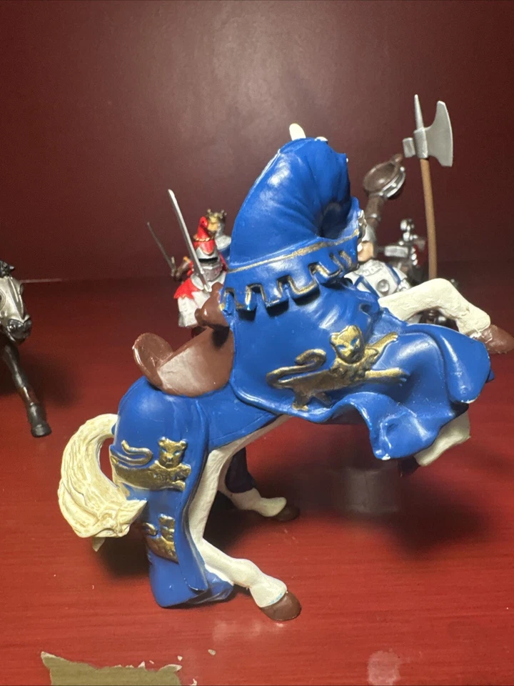 LOTE DE 8 figuras medievales Papo Knight Horse Just & Catapult Foto 3 de 4