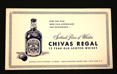 VINTAGE CHIVAS REGAL 12 YEAR OLD SCOTCH WHISKY ADVERTISING INK BLOTTER