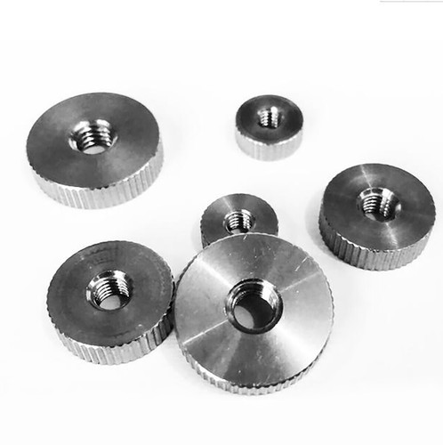 M3 M4 M5 M6 Rändelmutter Flache Daumenmuttern Thumb Nuts Durch Loch,Edelstahl A2 - Picture 3 of 5