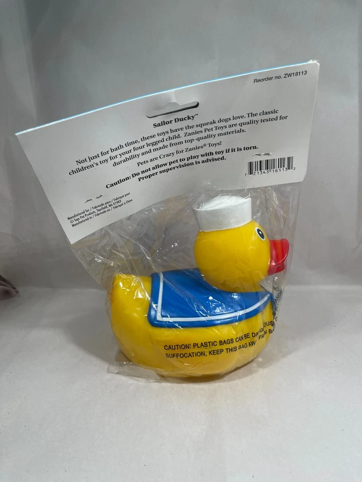 Juguete Zanies Sailor Ducky Perro Chirrido 5 pulgadas Divertido Regalo para Mascotas NUEVO en Paquete Extravagante Foto 3 de 4