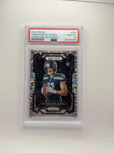 2023 Panini Prizm - Rookies Jaxon Smith-Njigba #390 Disco (RC) PSA 10 Cracked