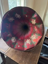 ANTIQUE VICTORIAN MORNING GLORY FLOWER PAINTED EDISON PHONOGRAPH MUSIC HORN