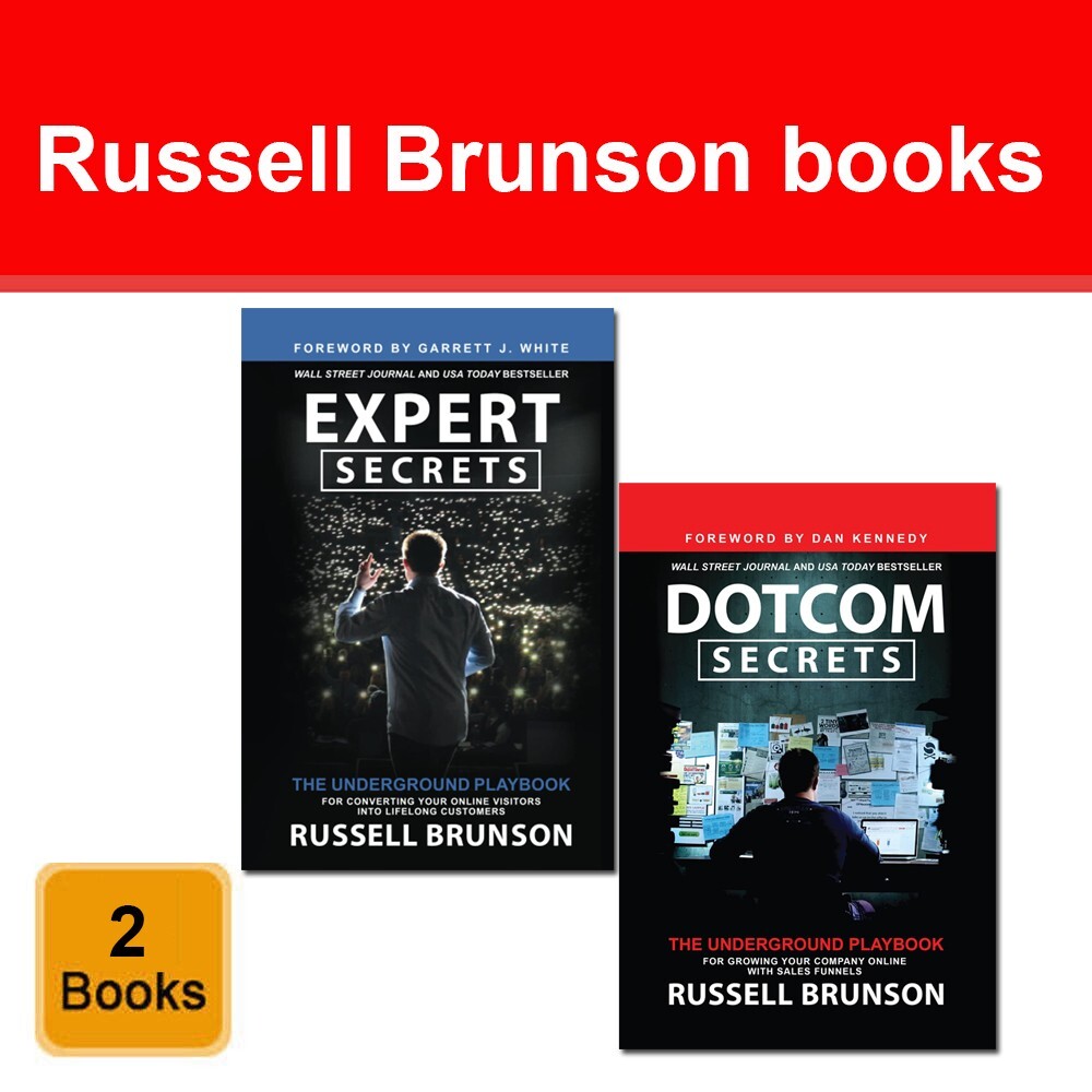 Russell Brunson Collection 2 Books Set Expert Secrets, Dotcom Secrets