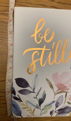 Be Still White Faux Leather Journal Christian Gifts Bible verses floral Diary - Picture 2 of 12