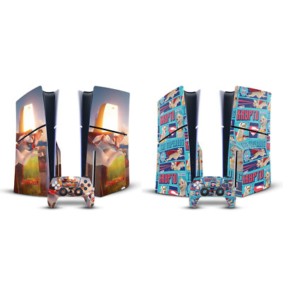 DC LEAGUE OF SUPER PETS GRAPHICS VINYL SKIN DECAL FOR SONY PS5 SLIM DISC BUNDLE
