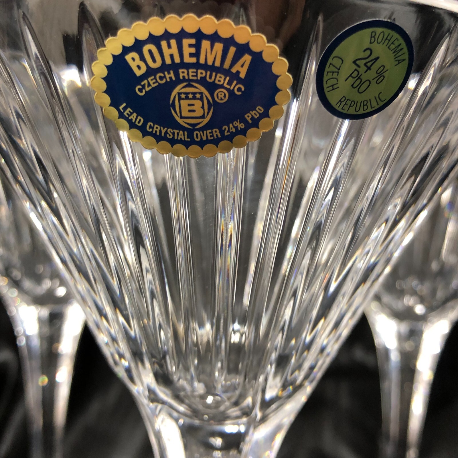 Bohemian Czech Lead Crystal Martini Glasses ( Set of Five ) eBay