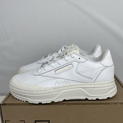 Size 9 - Reebok Club C Double Geo Triple White Women