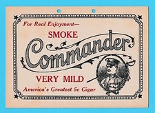 COMMANDER  U.S.A.  - ADVERTISING  CARD  -  COMMANDER  5  CENT  CIGARS